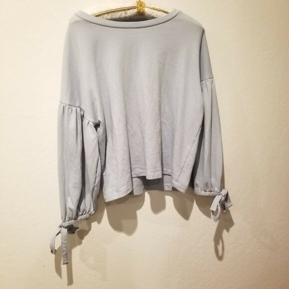 Charming Charlie Boat Neck Tie Sleeve Oversized Sweater Top Pullover XL Blue - Picture 1 of 7